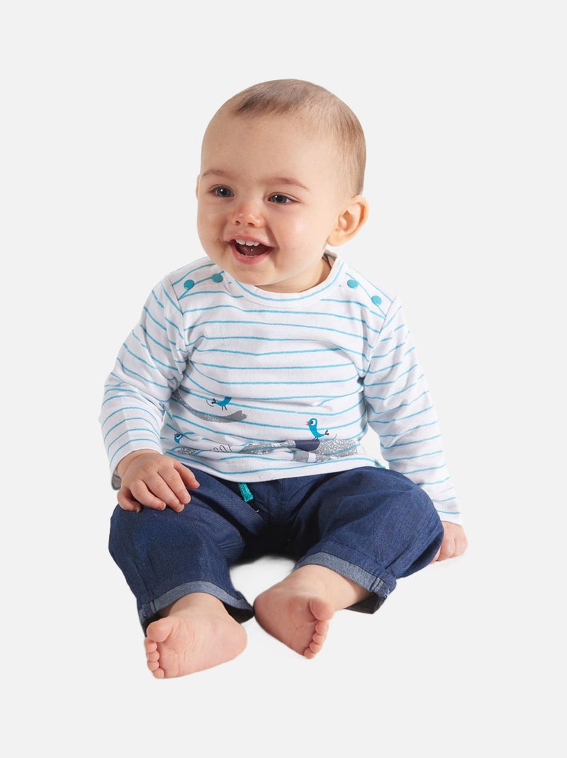 ENSEMBLE T-SHIRT PANTALON ERWIN JEAN NAISSANCE Bleu - Kiabi
