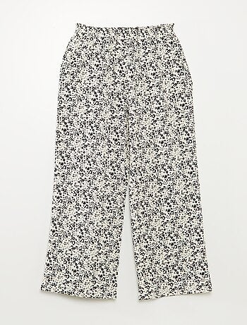Ensemble t-shirt + pantalon fluides imprimé fleuri - 2 pièces