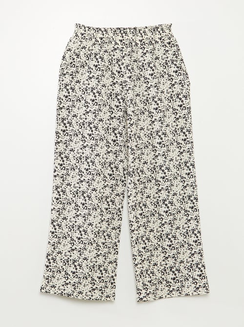 Ensemble t-shirt + pantalon fluides imprimé fleuri - 2 pièces - Kiabi