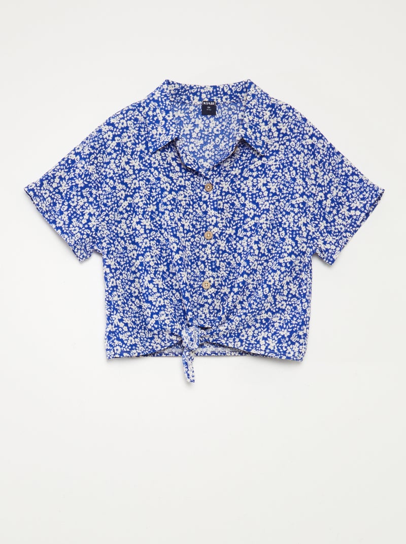 Ensemble t-shirt + pantalon fluides imprimé fleuri - 2 pièces BLEU - Kiabi