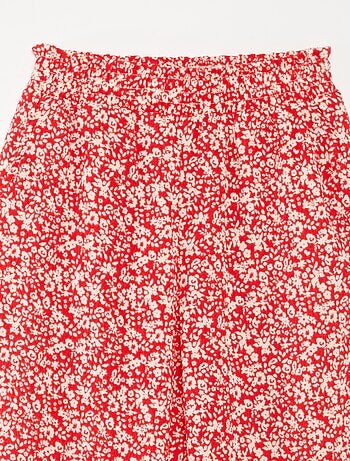 Ensemble t-shirt + pantalon fluides imprimé fleuri - 2 pièces