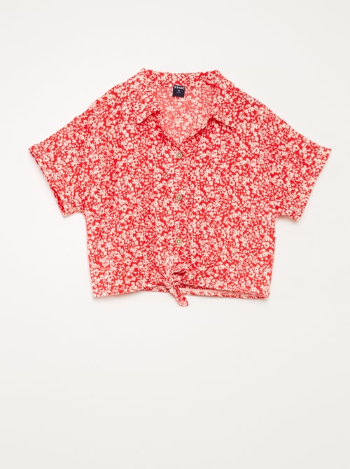 Ensemble t-shirt + pantalon fluides imprimé fleuri - 2 pièces - Kiabi