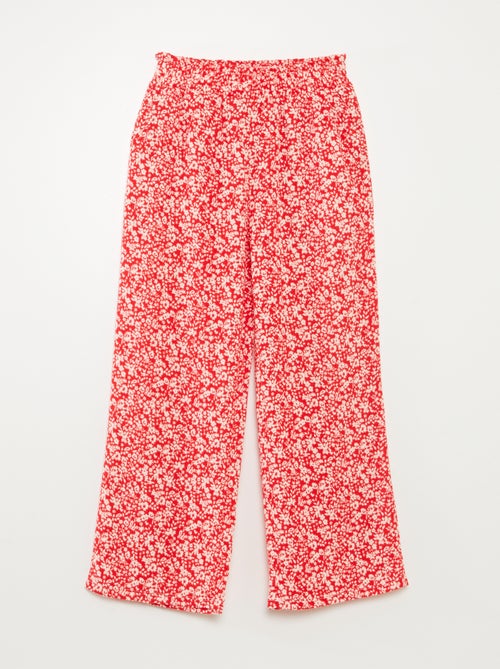 Ensemble t-shirt + pantalon fluides imprimé fleuri - 2 pièces - Kiabi