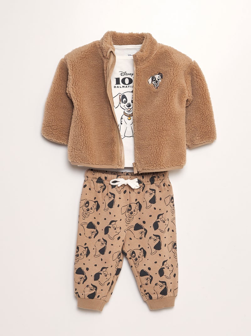 Ensemble t-shirt + pantalon + veste 'Disney' - 3 pièces Beige - Kiabi