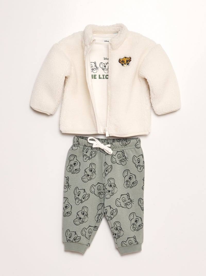 Ensemble t-shirt + pantalon + veste 'Disney' - 3 pièces Blanc - Kiabi