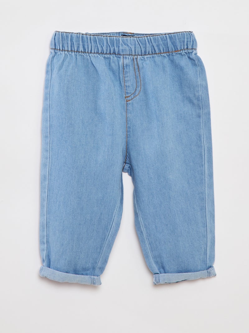 Ensemble t-shirt rayé + pantalon en denim - 2 pièces BLANC - Kiabi