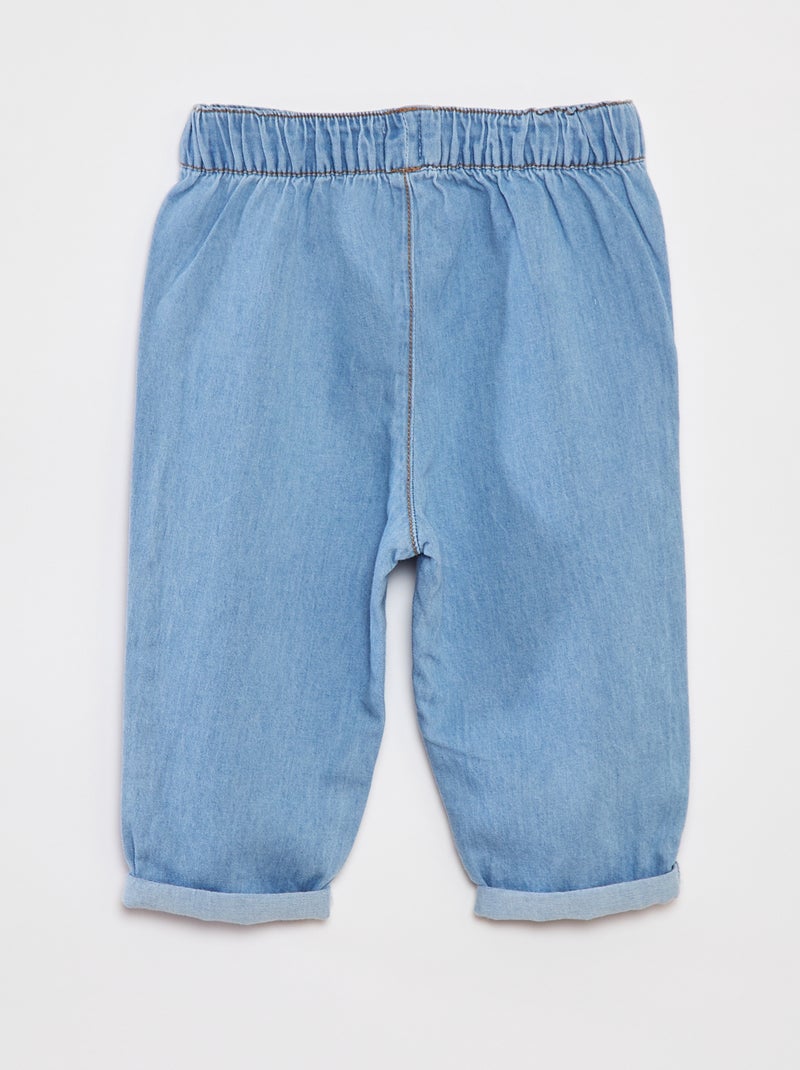 Ensemble t-shirt rayé + pantalon en denim - 2 pièces BLANC - Kiabi