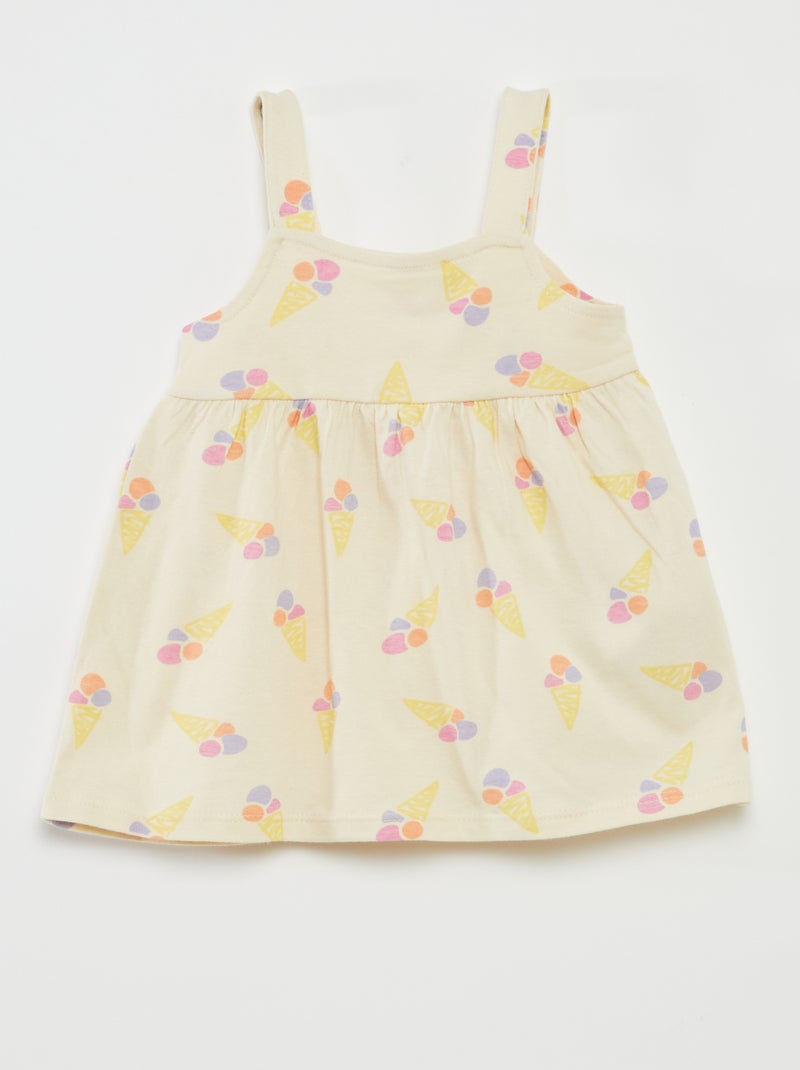 Ensemble t-shirt + robe + bandeau - 3 pièces BLANC - Kiabi