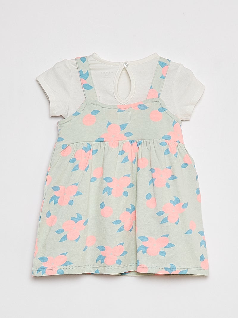 Ensemble t-shirt + robe + bandeau - 3 pièces VERT - Kiabi
