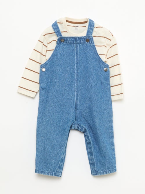 Ensemble t-shirt + salopette - 2 pièces - Kiabi