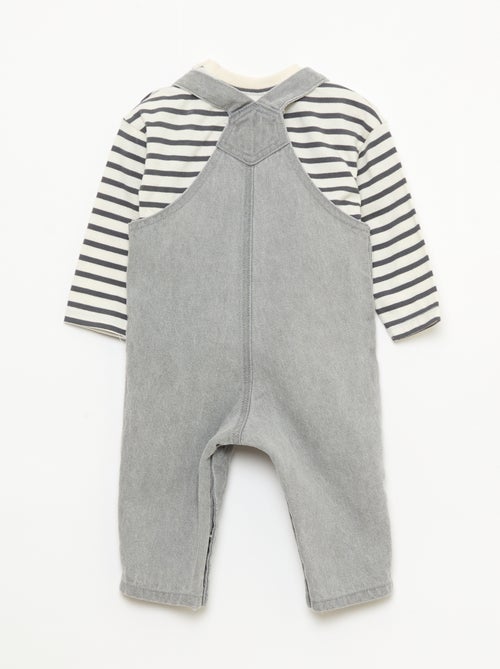 Ensemble t-shirt + salopette - 2 pièces - Kiabi