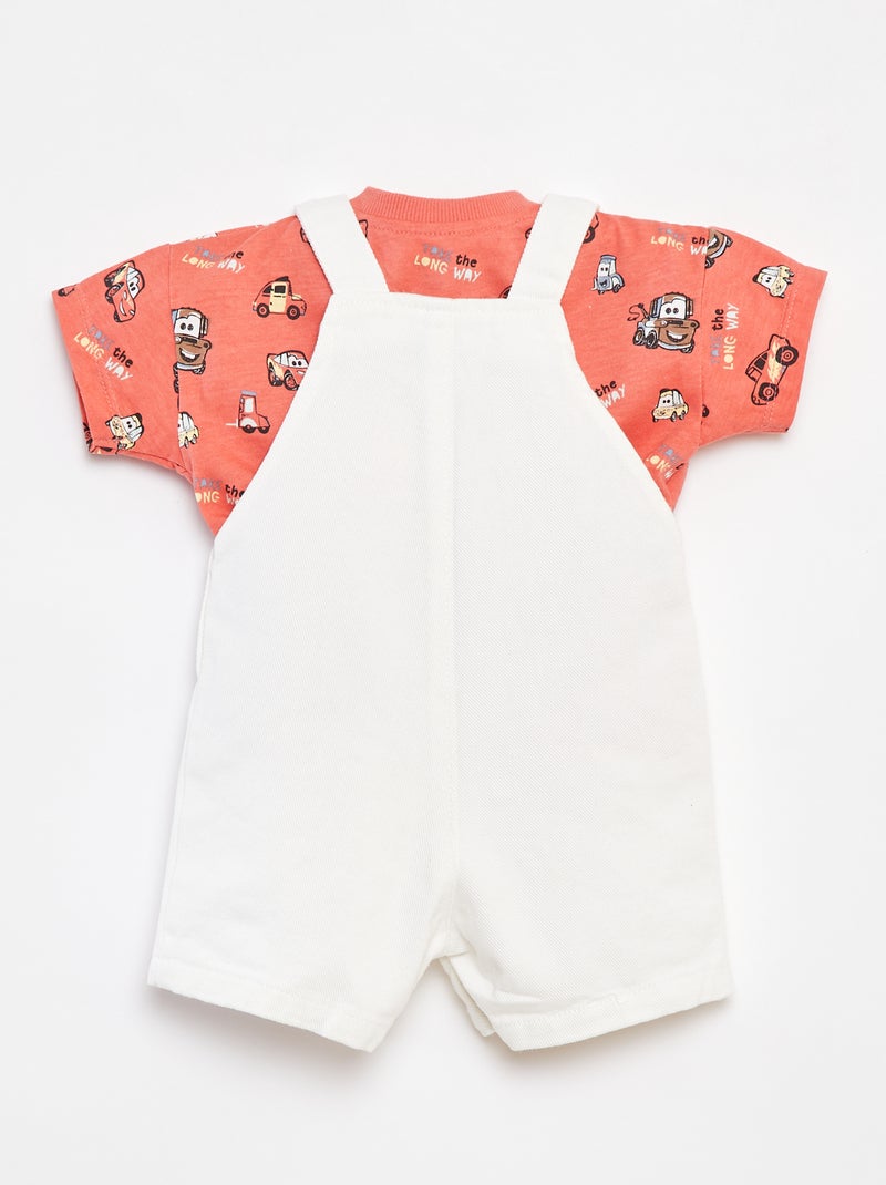 Ensemble t-shirt + salopette en jean 'Disney' - 2 pièces ROUGE - Kiabi