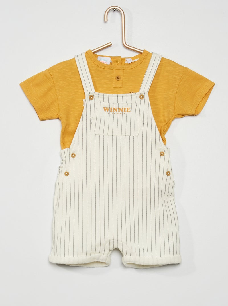 Ensemble t-shirt + salopette 'Winnie' Jaune - Kiabi