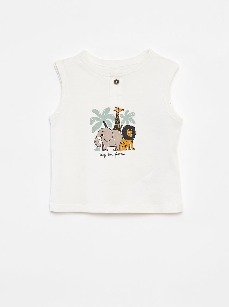 Ensemble t-shirt sans manches + short - 2 pièces BLANC - Kiabi