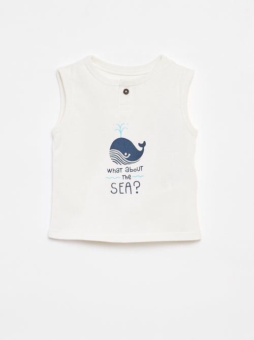 Ensemble t-shirt sans manches + short - 2 pièces - Kiabi