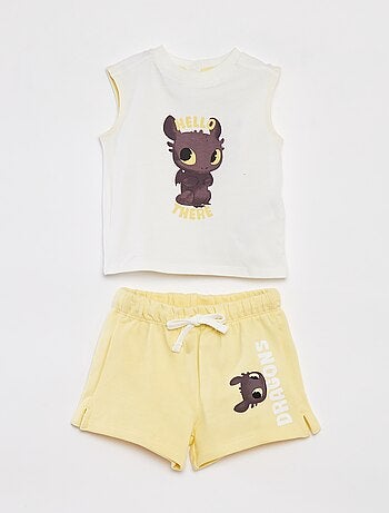 Ensemble t-shirt sans manches + short 'Dragons' 'Universal'