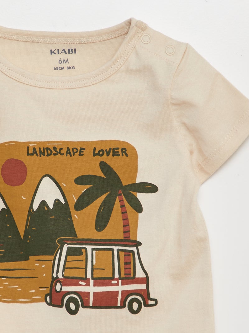 Ensemble t-shirt + short - 2 pièces BEIGE - Kiabi
