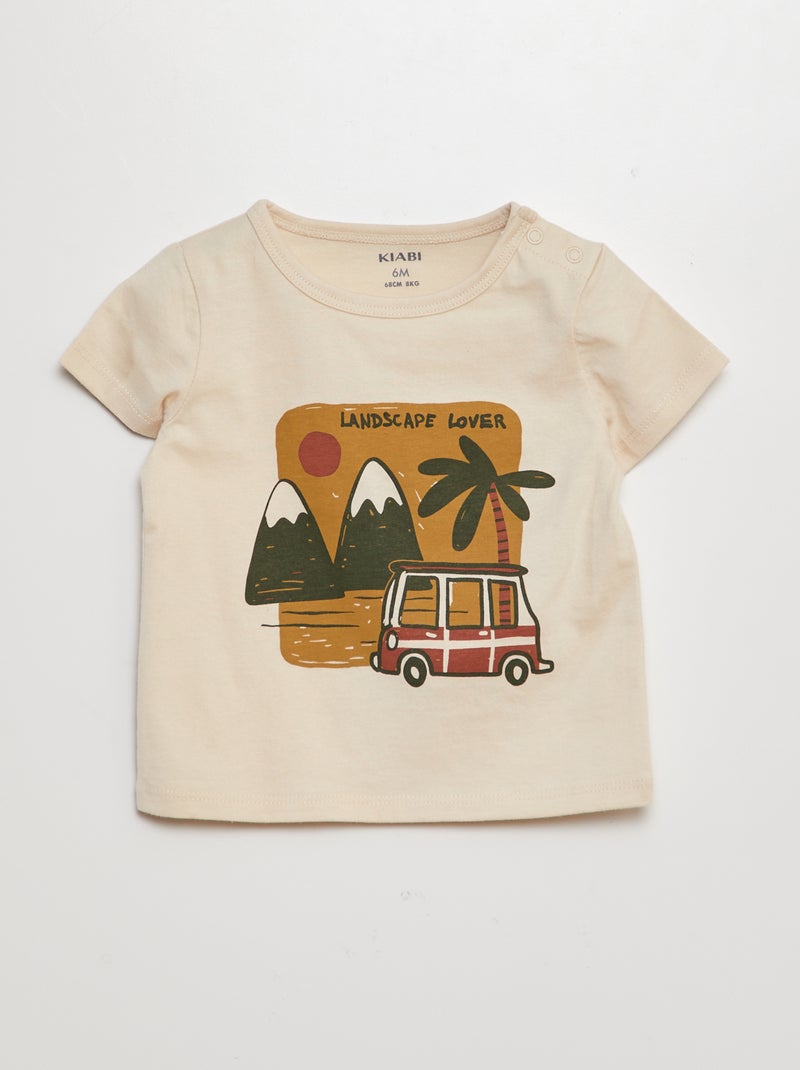 Ensemble t-shirt + short - 2 pièces BEIGE - Kiabi