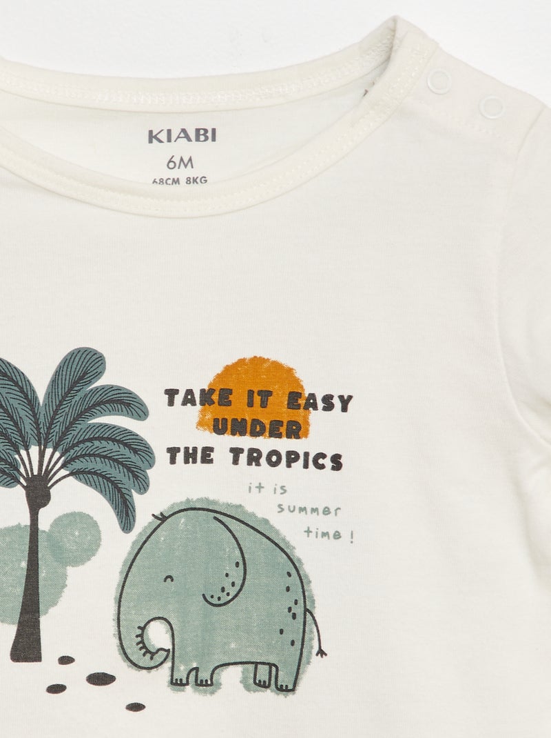 Ensemble t-shirt + short - 2 pièces BLANC - Kiabi