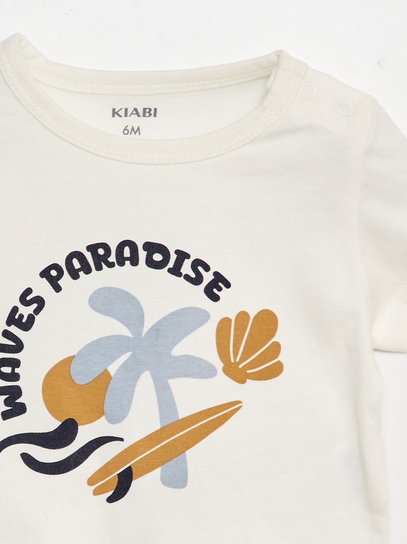 Ensemble t-shirt + short - 2 pièces BLANC - Kiabi