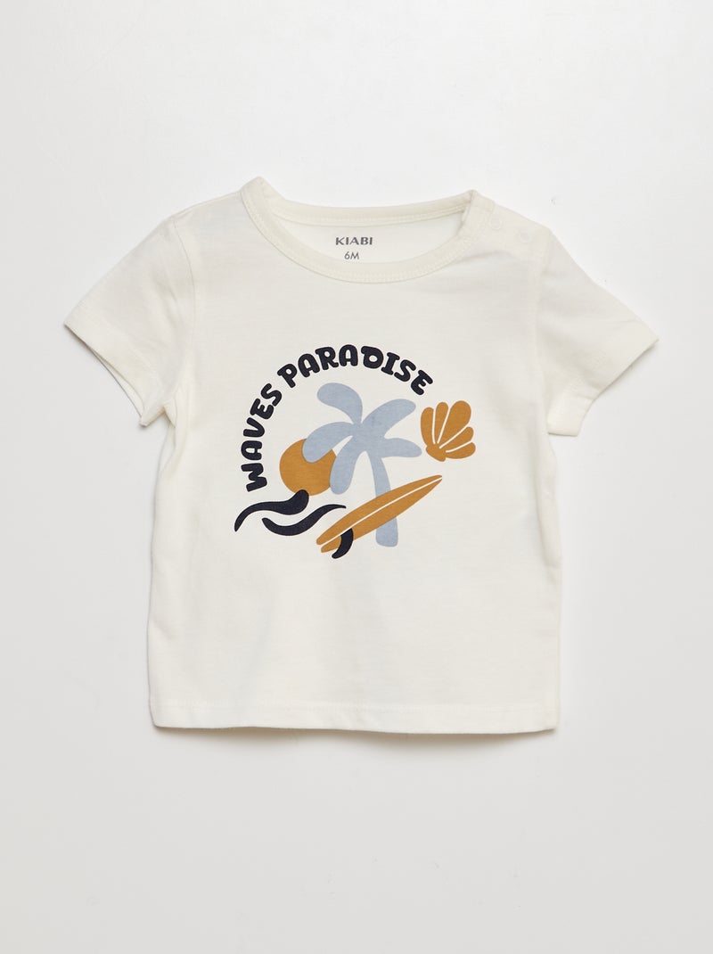 Ensemble t-shirt + short - 2 pièces BLANC - Kiabi