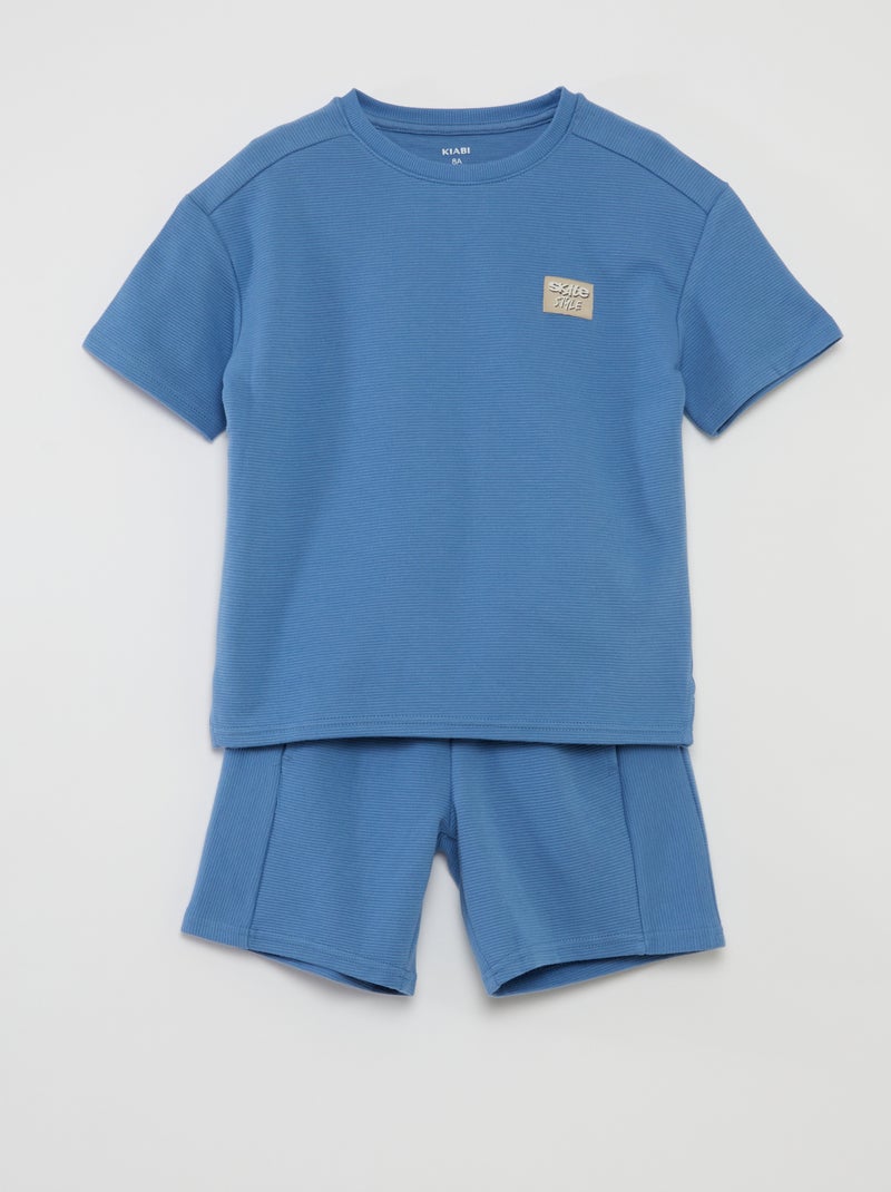 Ensemble t-shirt + short - 2 pièces bleu - Kiabi