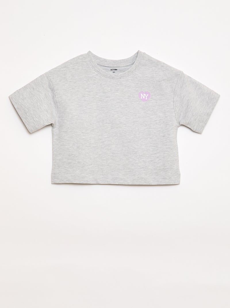 Ensemble T-shirt + Short - 2 pièces Gris - Kiabi