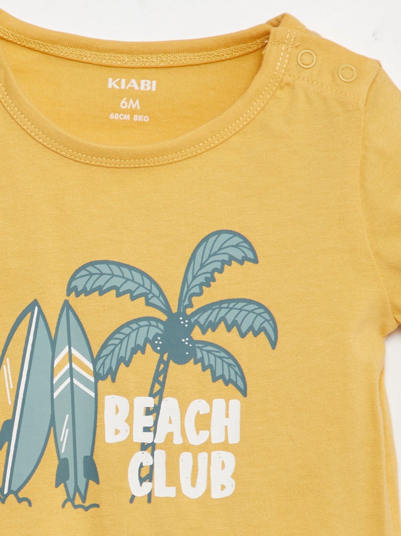 Ensemble t-shirt + short - 2 pièces JAUNE - Kiabi