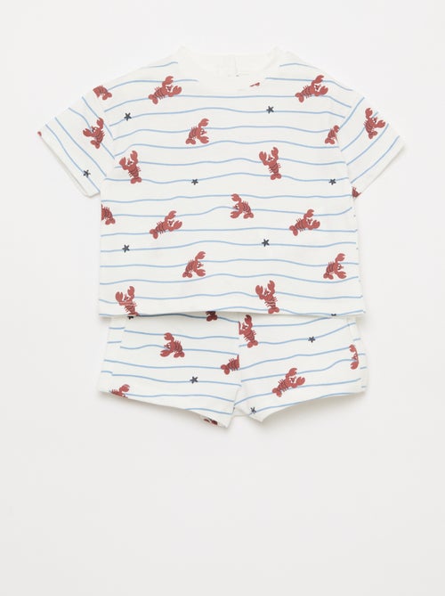 Ensemble t-shirt + short à motif - 2 pièces - Kiabi