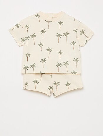 Ensemble t-shirt + short à motif - 2 pièces