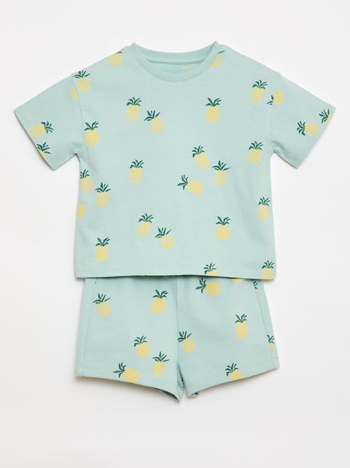 Ensemble t-shirt + short à motif - 2 pièces - Kiabi