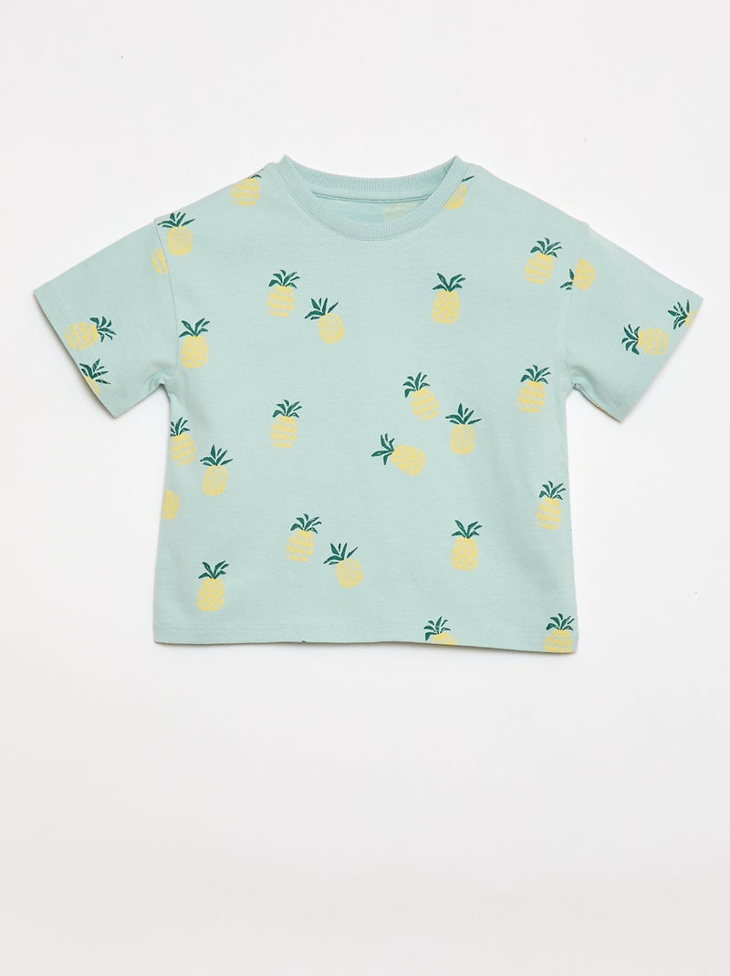 Ensemble t-shirt + short à motif - 2 pièces Bleu - Kiabi