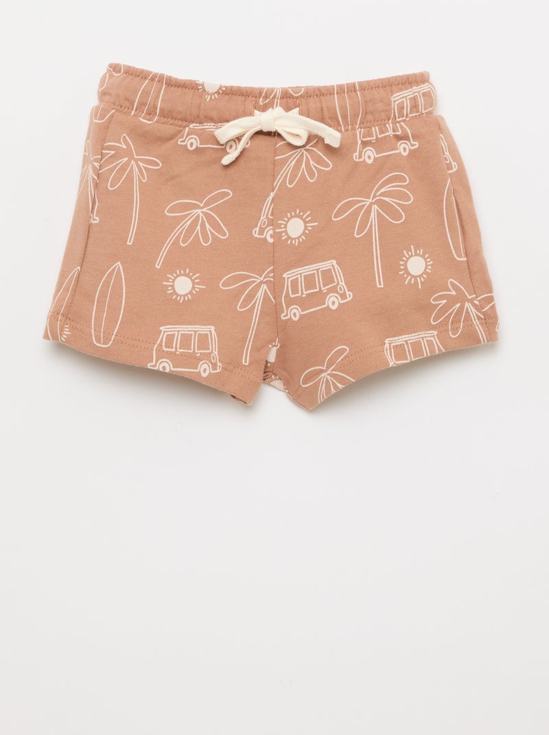 Ensemble t-shirt + short à motif - 2 pièces Marron - Kiabi