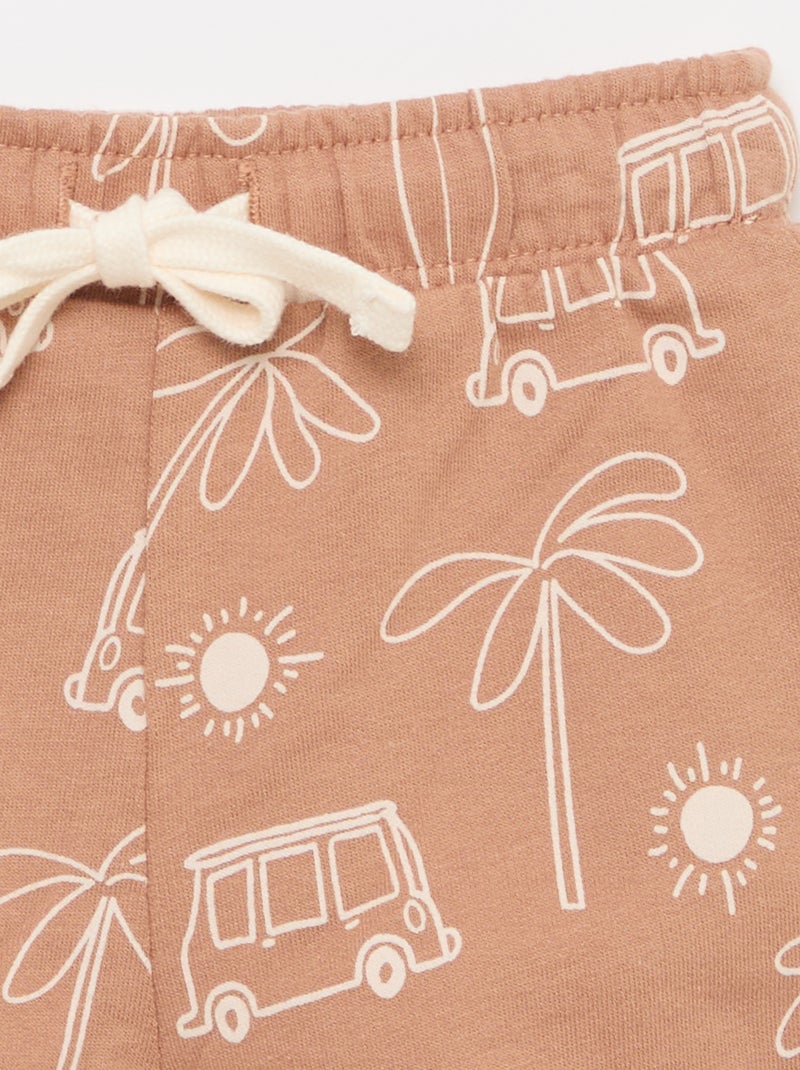Ensemble t-shirt + short à motif - 2 pièces Marron - Kiabi