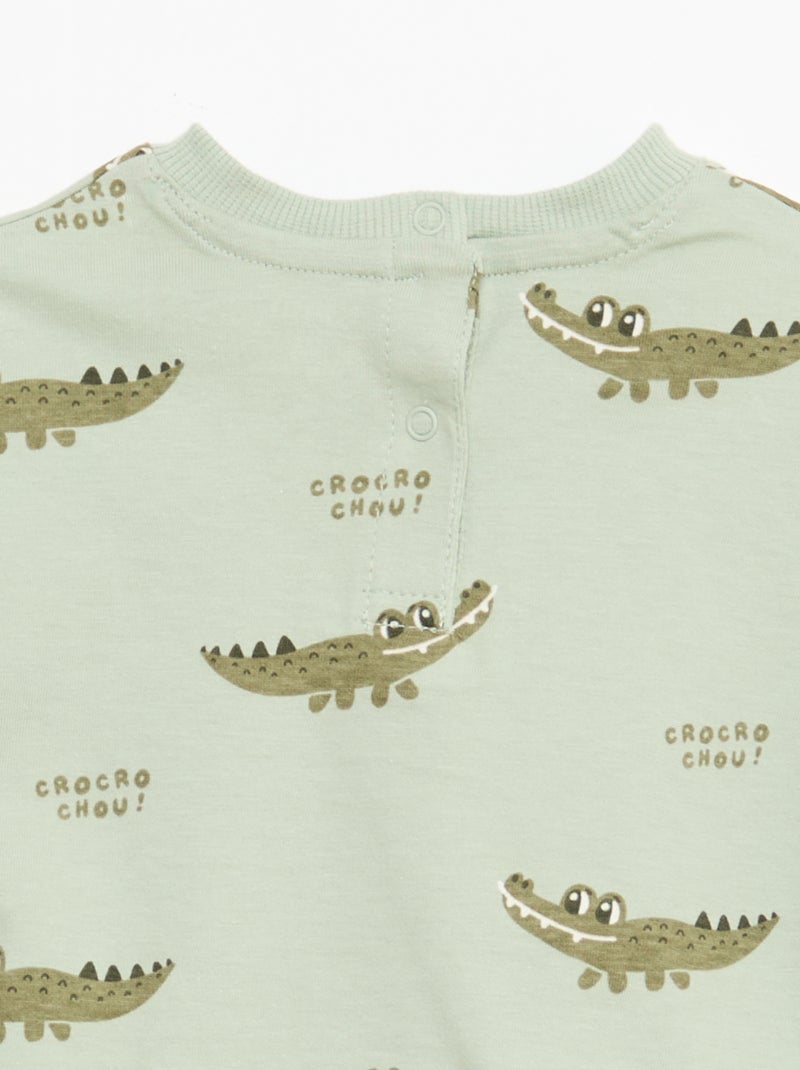 Ensemble t-shirt + short à motif - 2 pièces Vert - Kiabi