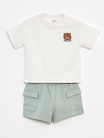 Ensemble t-shirt + short avec poches - 2 pièces
