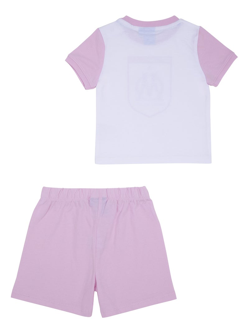 Ensemble t-shirt short bébé fille OM OLYMPIQUE DE MARSEILLE Rose - Kiabi