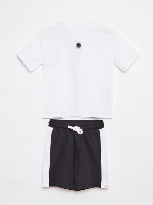 Ensemble t-shirt + short bicolore - 2 pièces - Kiabi
