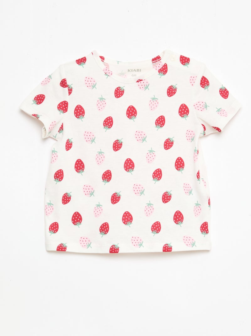Ensemble T-shirt + short Blanc - Kiabi