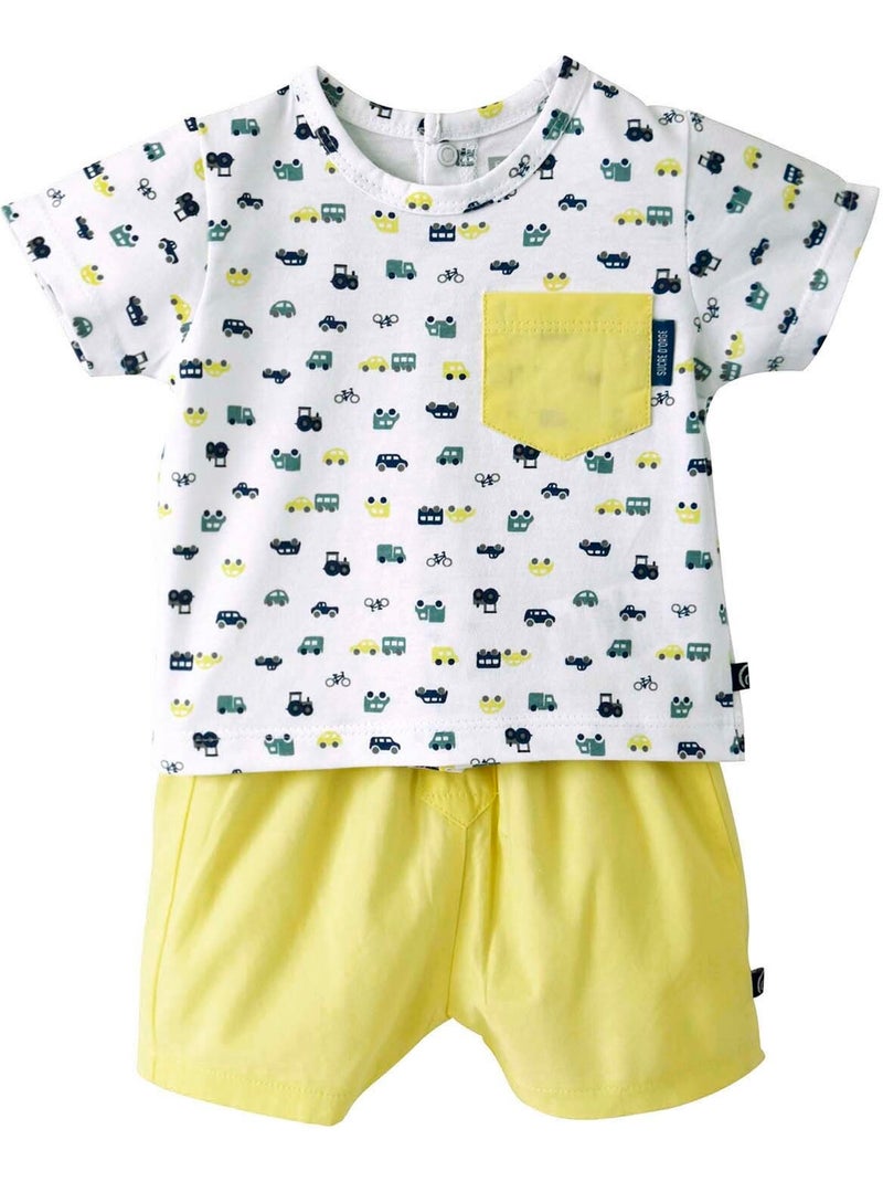 ENSEMBLE T-SHIRT + SHORT CHARLY Jaune - Kiabi