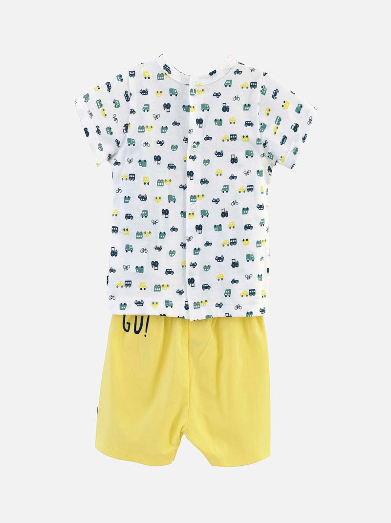 ENSEMBLE T-SHIRT + SHORT CHARLY Jaune - Kiabi