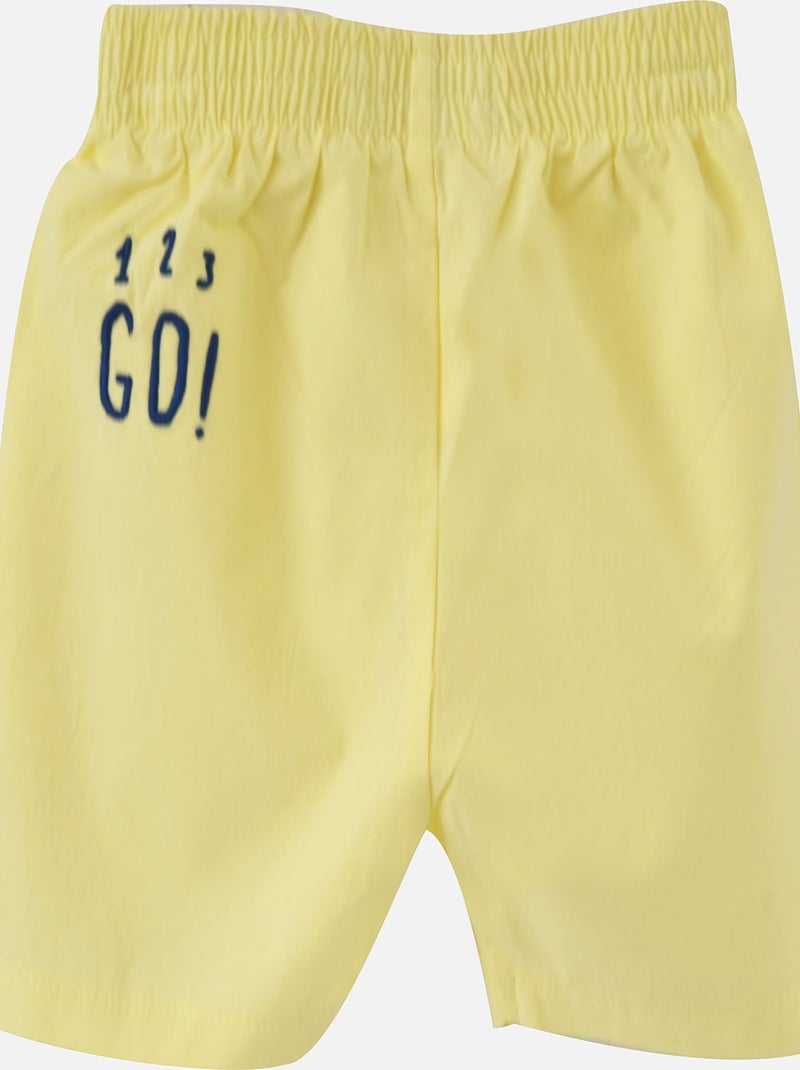 ENSEMBLE T-SHIRT + SHORT CHARLY Jaune - Kiabi