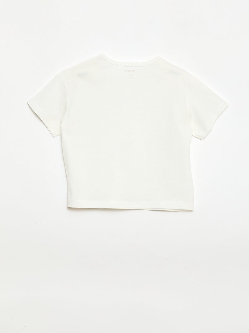 Ensemble T-shirt + short cycliste côtelé - 2 pièces Blanc - Kiabi