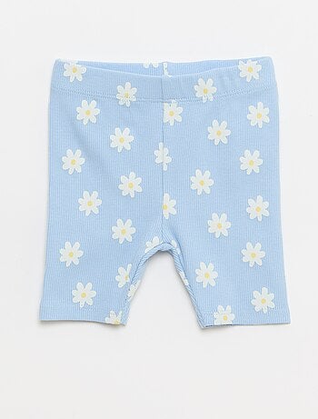 Ensemble T-shirt + short cycliste côtelé - 2 pièces