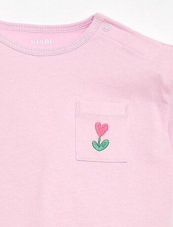 Ensemble T-shirt + short cycliste côtelé - 2 pièces