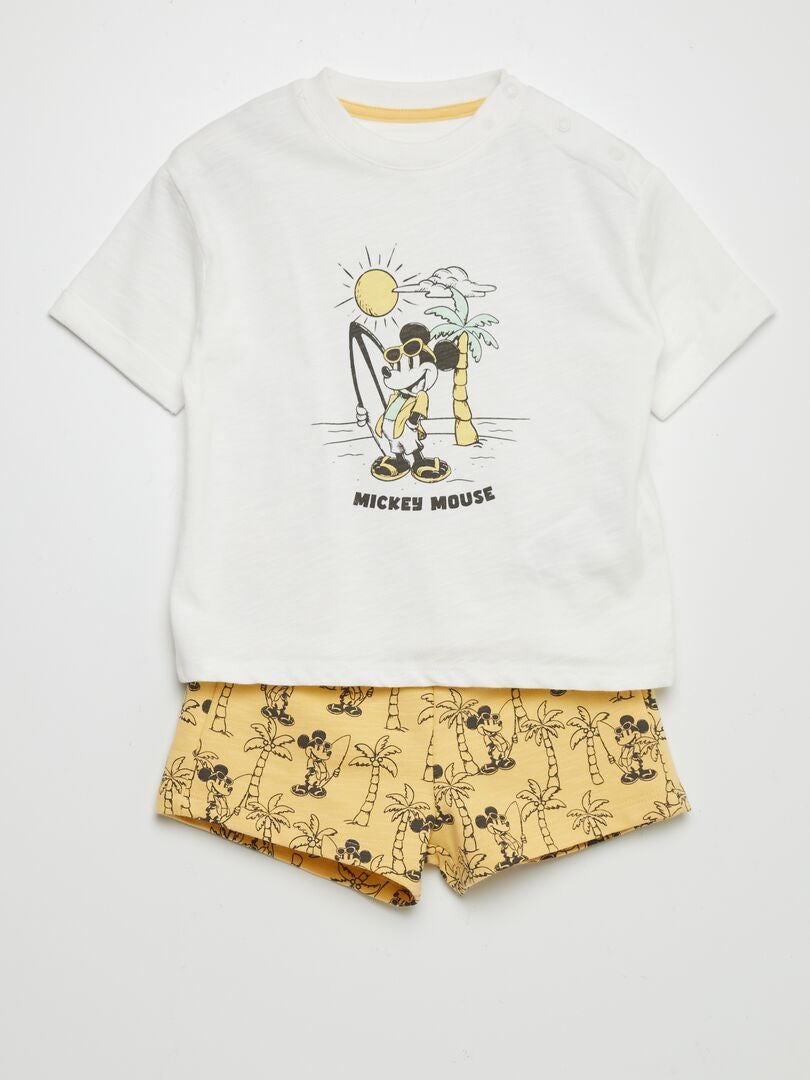 Ensemble t-shirt + short 'Disney' - 2 pièces Blanc/jaune - Kiabi