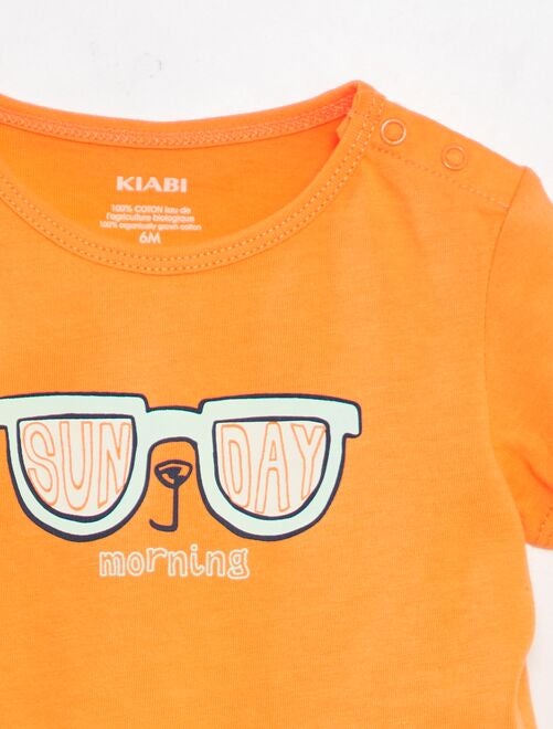 Ensemble T-shirt + short en coton - 2 pièces - Kiabi