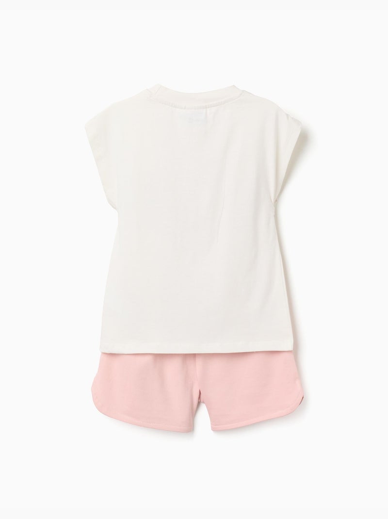 Ensemble T-shirt + short en coton avec imprimé Kuromi Rose clair - Kiabi
