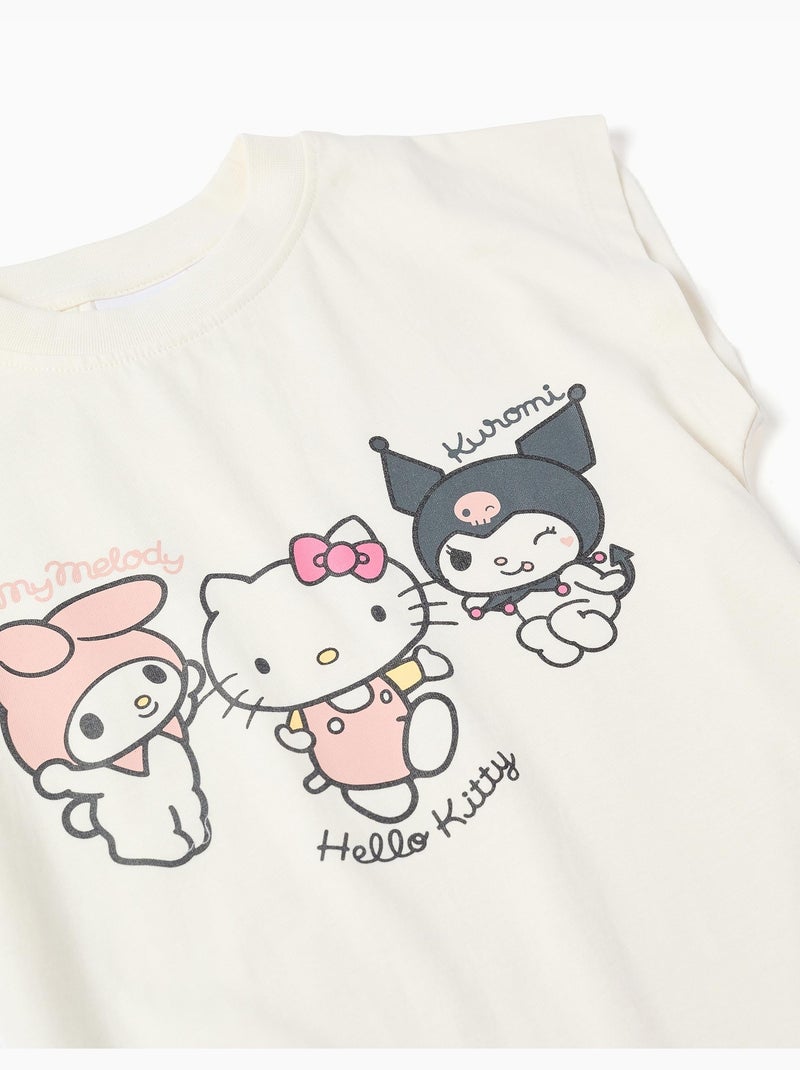 Ensemble T-shirt + short en coton avec imprimé Kuromi Rose clair - Kiabi