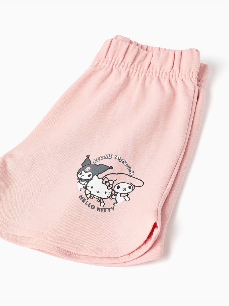 Ensemble T-shirt + short en coton avec imprimé Kuromi Rose clair - Kiabi